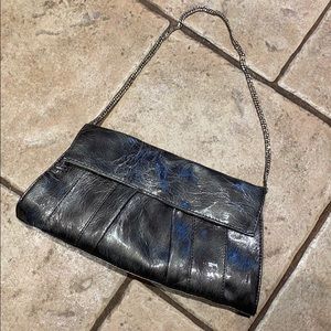 NWT Dark Gray Pleather Clutch VINTAGE